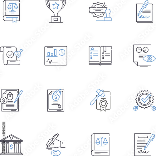 Economic segment line icons collection. Investments, Inflation, Retrenchment, Recession, Prosperity, Deregulation, Employment vector and linear illustration. Trade,Growth,Taxes outline signs set