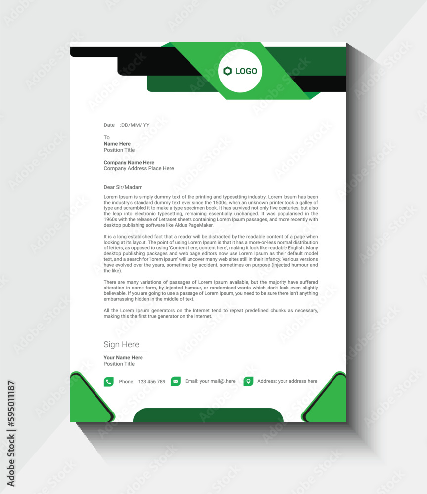 Fototapeta premium blue and white new modern letterhead design template