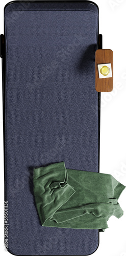Top view of Sun lounger chair with Towel - pool	