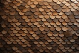 3D, Wood Mosaic Tiles arranged in the shape of a wall. Timber, Fish Scale, Blocks stacked to create a Soft sheen block background. 3D Render. Generative AI