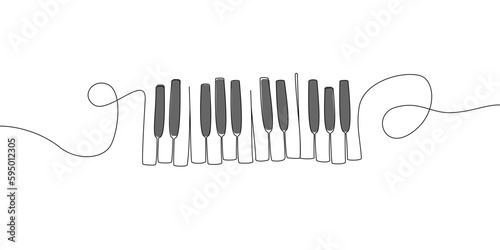 Piano keyboard cartoon style illustration