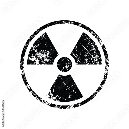 old grungy distressed radiation symbol