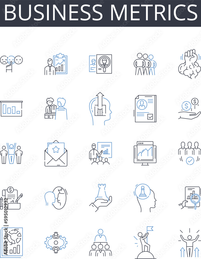 Business metrics line icons collection. Documentation, Records, Invoices, Contracts, Reports, Audit, Compliance vector and linear illustration. Verification,Screening,Due diligence outline signs set