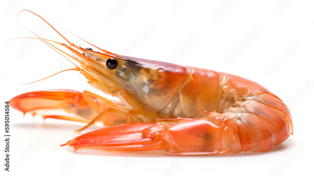 Shrimp, Isolated, White Background, AI Generated Shrimp, Isolated, White Background, AI Generated