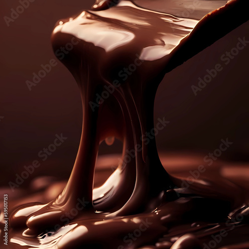 Chocolate fondue. Generative AI. photo