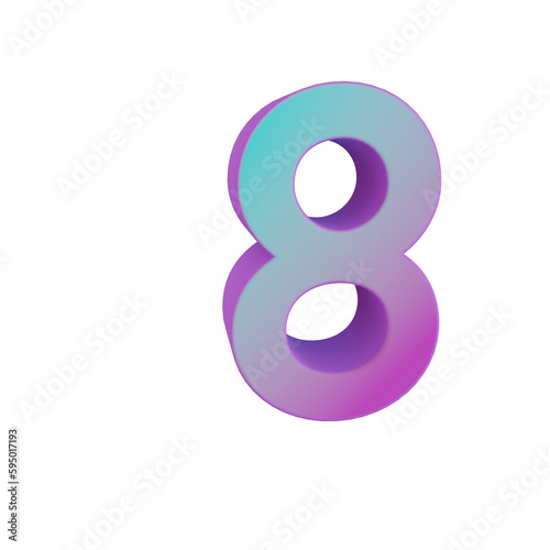 3D rendered Alphabet numerical symbol