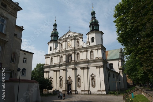 San Bernardino de Siena church facade in Krakow, Poland