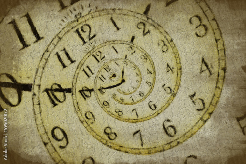 Creative image - hypnotic clock background. Concept of hypnosis, subconscious, psychotheraphy © Paolo Gallo