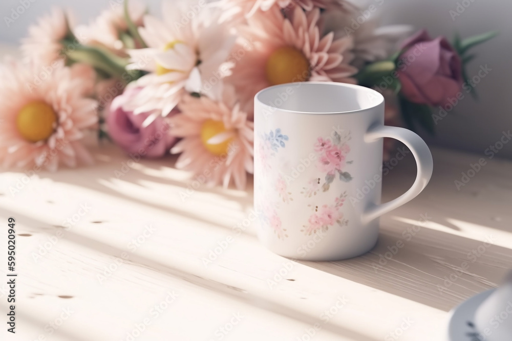 cup of coffee and flowers, Generative AI
cup of coffee and flowers, Generative AI