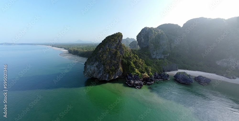 Stunning view of Sharkfin Rock, Haad Yao, Thailand