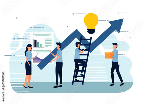 illustration of people working in office
