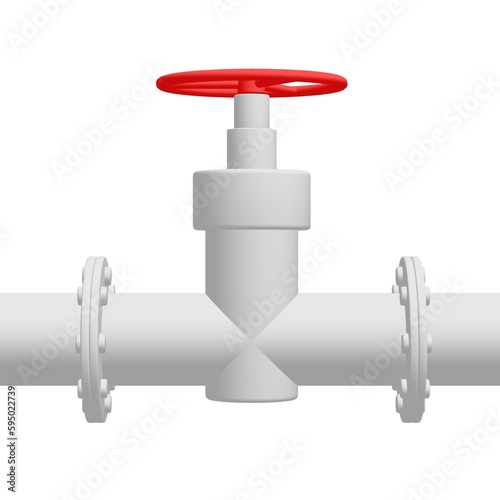 Red valve on the main gas pipeline