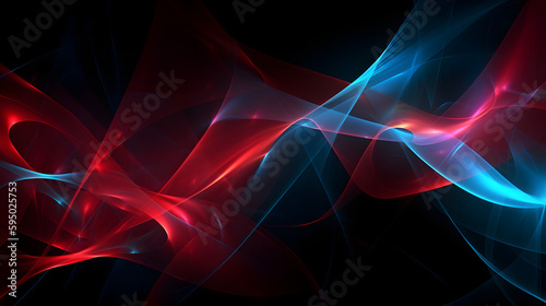 arrière plan abstrait bleu et rouge, généré par IA