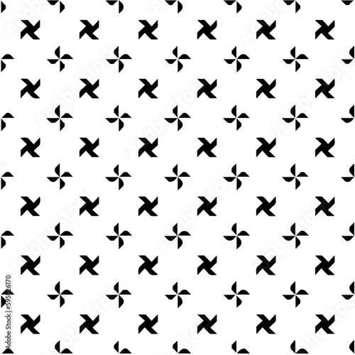  White background with abstract shapes. Black and white texture. Seamless monochrome repeating pattern for decor, fabric or cloth.