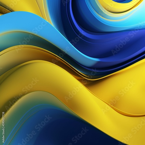 Abstract blue and yellow background  Generative IA