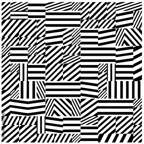 Vector geometric seamless pattern.Black and white texture. Monochrome repeating pattern  for decor, fabric or cloth.