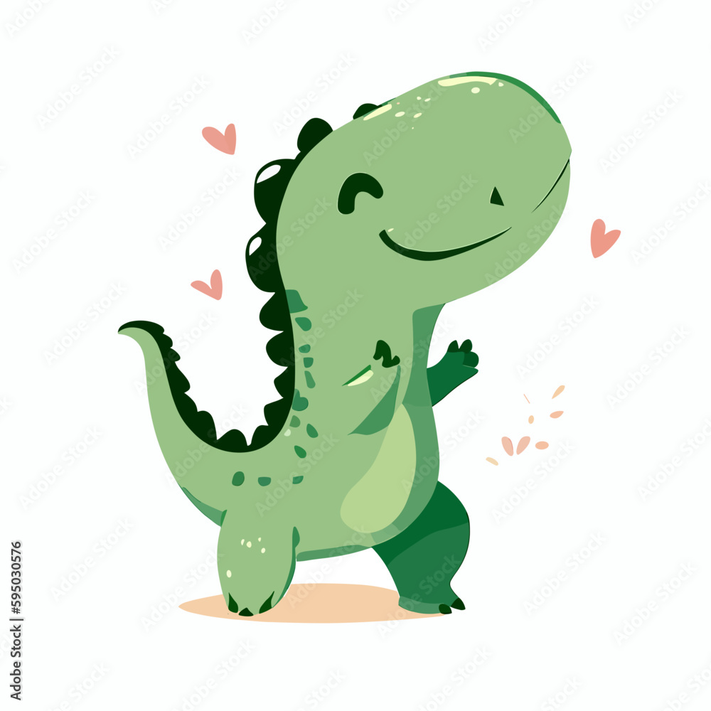 Obraz premium Happy cute t-rex vector art