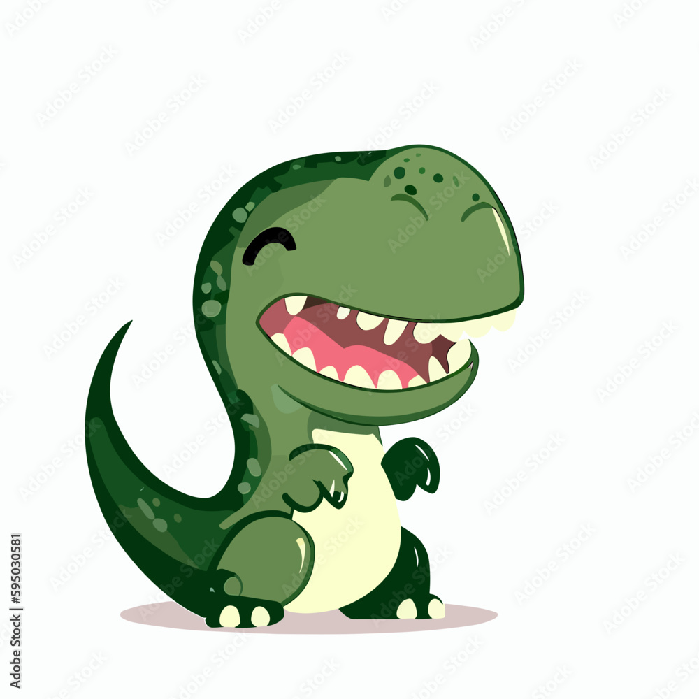 Fototapeta premium Happy cute t-rex vector art