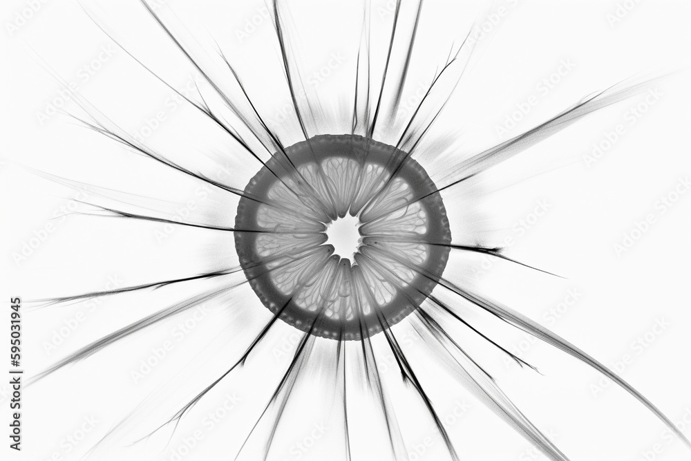 Obraz premium Abstract illustration of a beautiful natural shape in transparency, isolated over a clean background. Generative AI