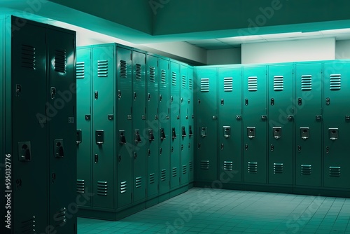 A Safe Haven for Students: Green Lockers in School Locker Room. Generative AI
