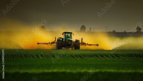 Shielding the Harvest: Pesticide Application on a Field. Generative AI