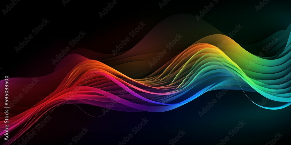 Fototapeta premium beautiful rainbow colors background with smooth lines, wallpaper, generative IA