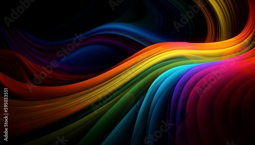 beautiful rainbow colors background with smooth lines, wallpaper, generative IA