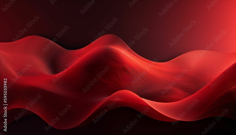 Fototapeta premium beautiful red background with smooth lines, wallpaper, generative IA