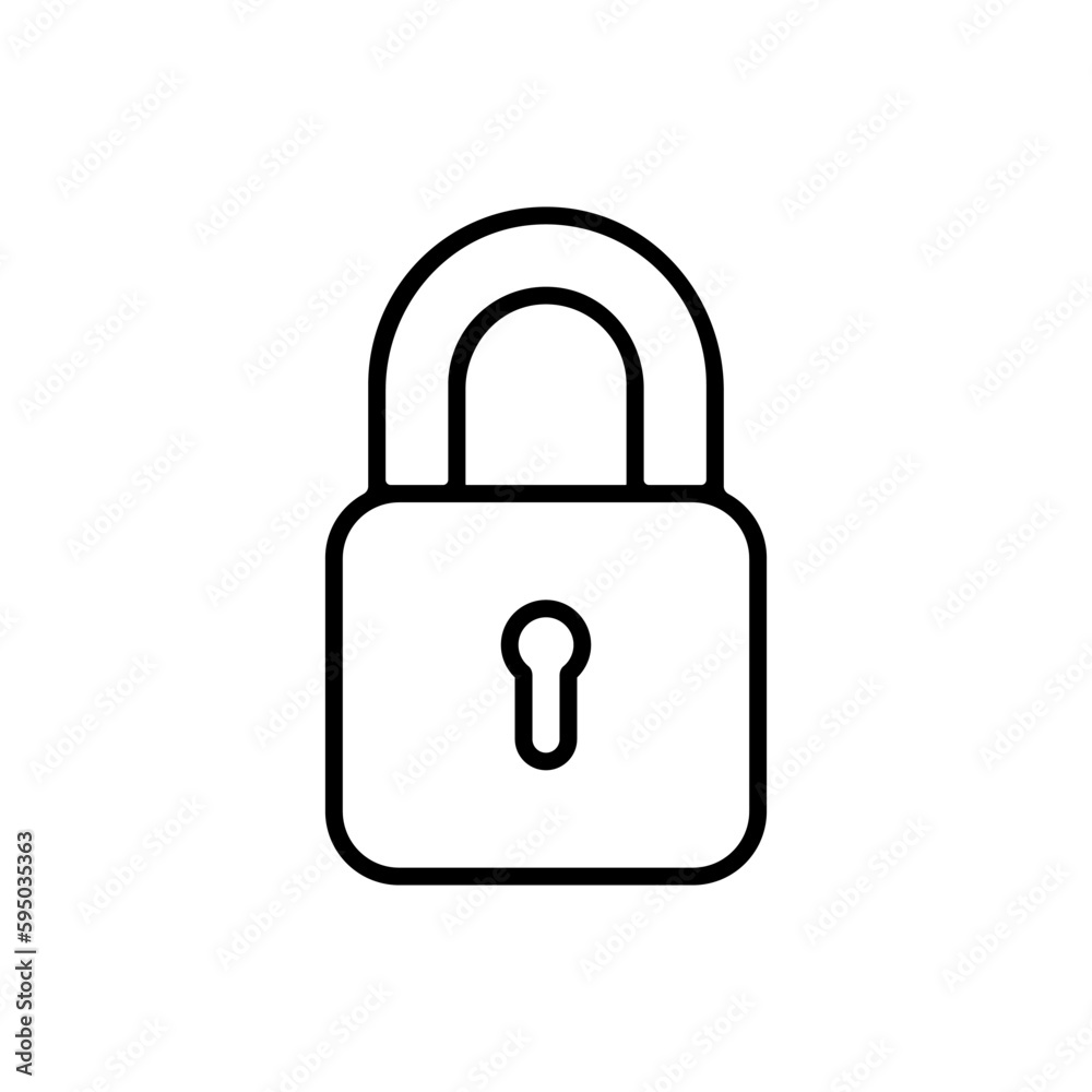 Padlock or lock icon isolated on white background Padlock or lock icon isolated on white background