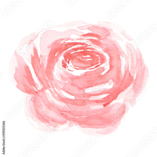 Stylish pink watercolor flower on a transparent background - Watercolor Clipart