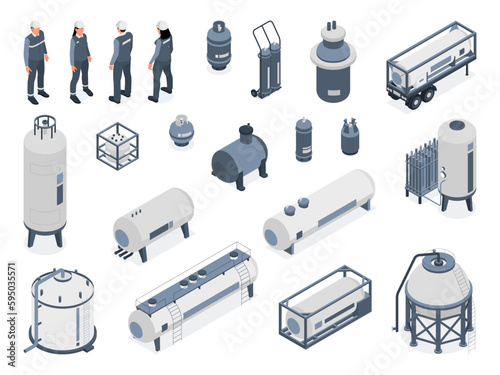 Compressed Gas Isometric Icons