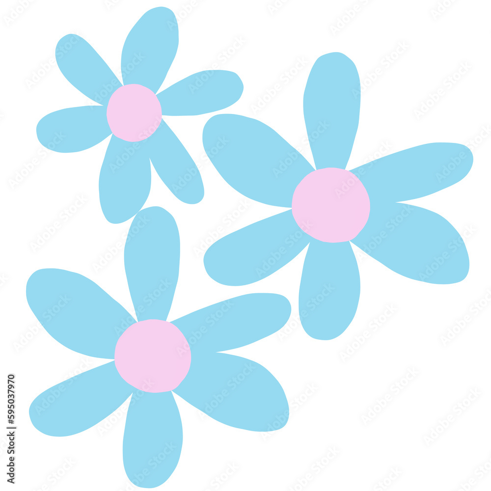 pink and blue flowers illustration pink and blue flowers illustration
