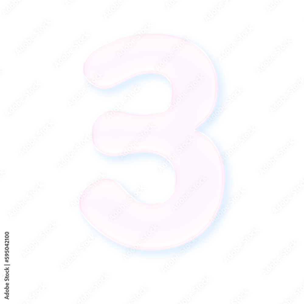 3D Bubble Number 3 3D Bubble Number 3
