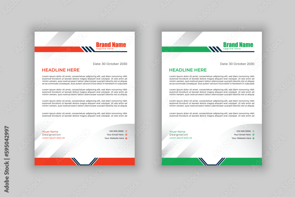 business corporate letterhead design template Free Vector, Clean and professional corporate company business letterhead template design