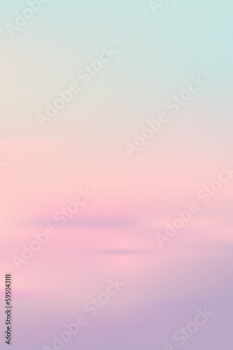 Sunset Sky background.Sunrise with soft Pink and Green with blur pastel colour gradient cloud on sea beach in Evening,Vertical Nature of Romantic Sky Sunlight for Spring,Summer Mobile Phone Wallpaper