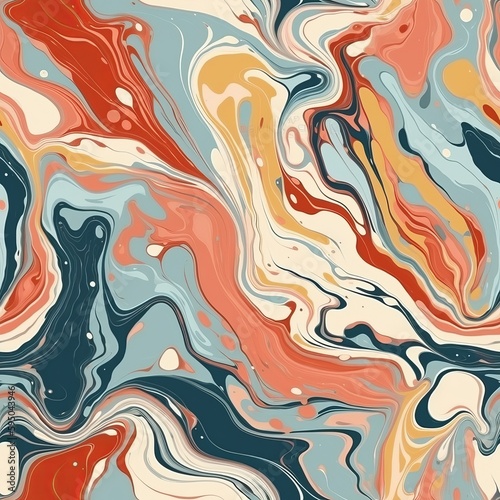 Fluid hypothetical marble portray organize. Seamless pattern  AI Generated