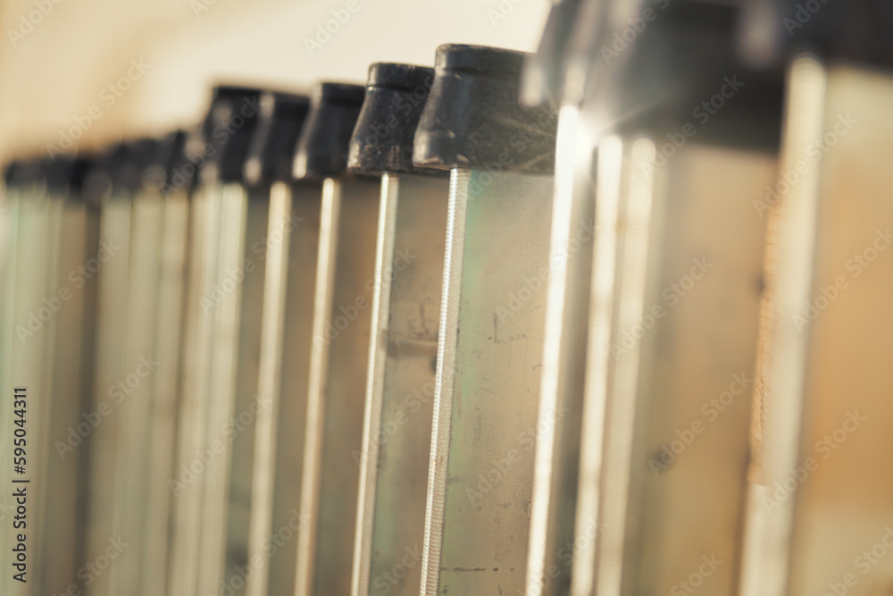 Wood clamps in a rack ready for use. Wood clamps in a rack ready for use.