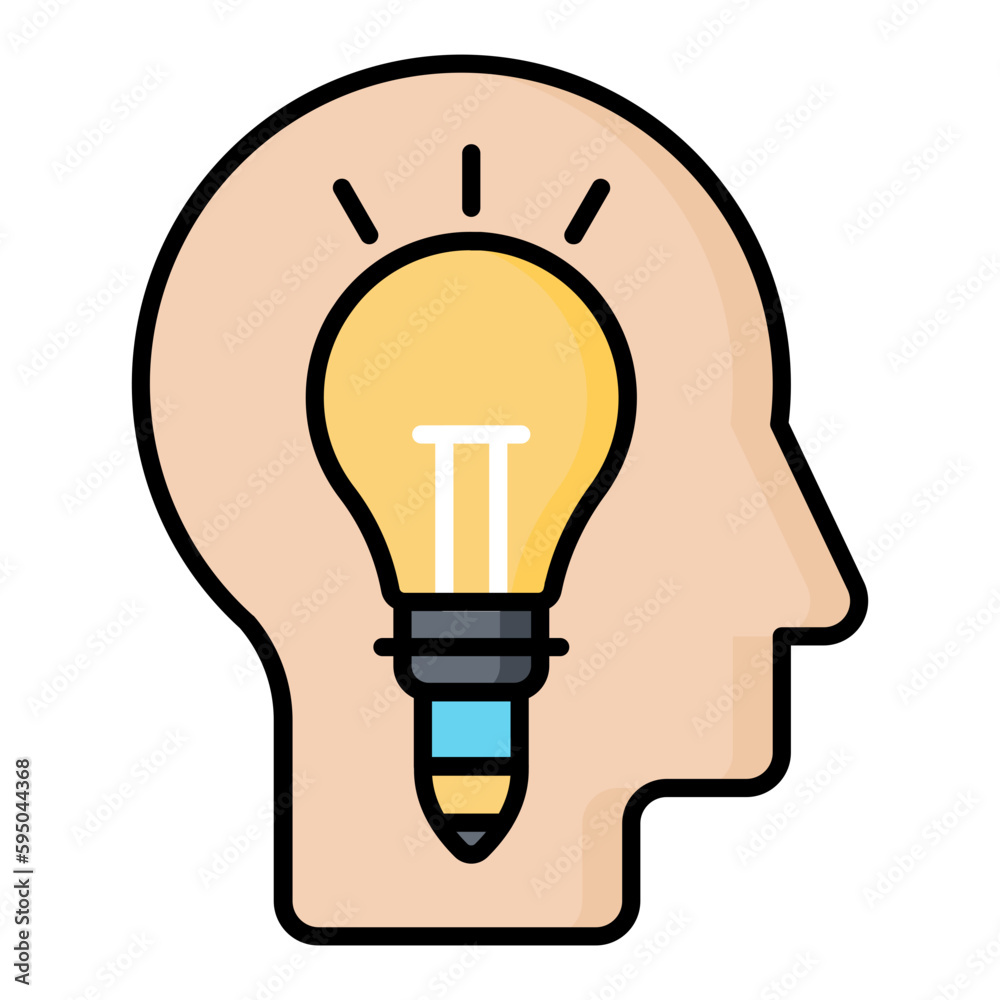 Creative Think Line Color Icon Creative Think Line Color Icon