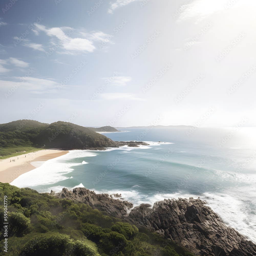 Fototapeta premium sea, nature, water, landscape, coast, coastline, ocean, travel, beach, beautiful, summer, tourism, view, vacation, scenic, sky, shore, island, seascape, outdoor, rock, wave, scenery, destination, sunn