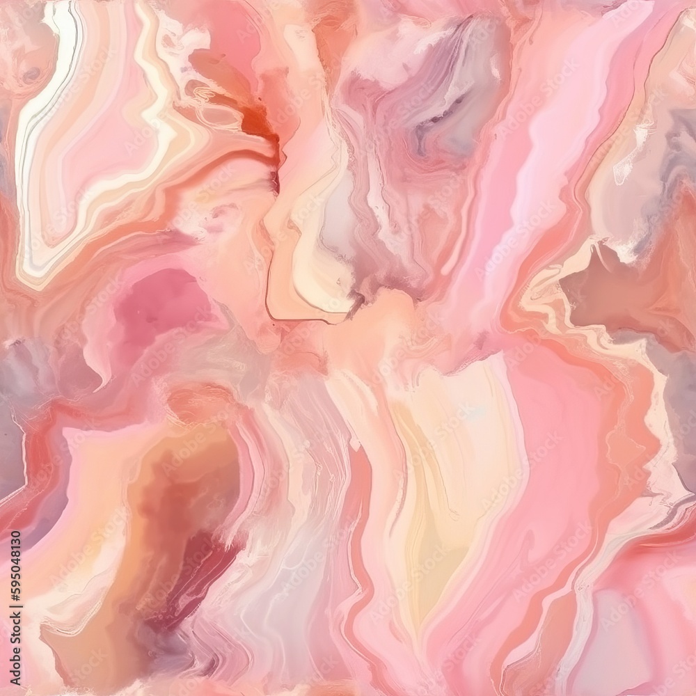 Pink onyx essential stone marble surface with ice colors, cleaned quartz stone establishment. Seamless pattern, AI Generated