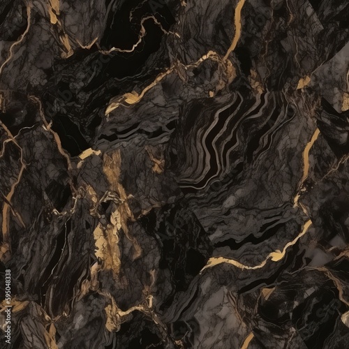 Miserable marble surface foundation  common marble with brown wavy veins. Seamless pattern  AI Generated
