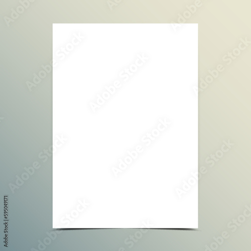 Blank White Paper Mockup. A4 Page Mockup Vector Illustration
