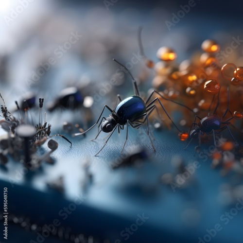 Experience the future of technology with a close-up of cutting-edge nanobots. Witness their miniature yet powerful design and explore the possibilities of nanotechnology. © PSCL RDL