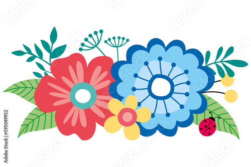 Frühling Blumenkranz Blumen grafische Elemente Vektoren