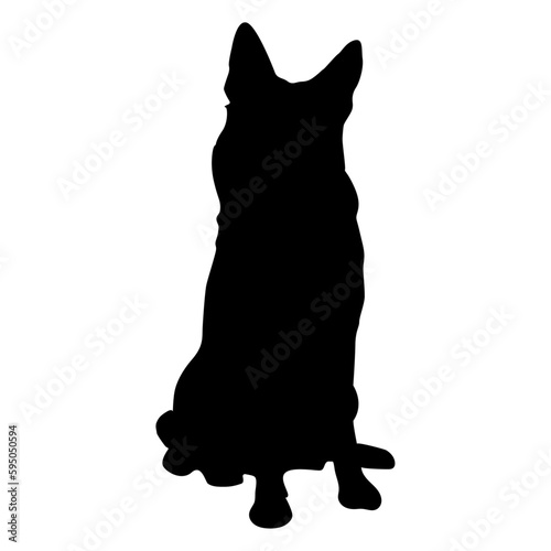 Vector perro sentado sobre un fondo blanco