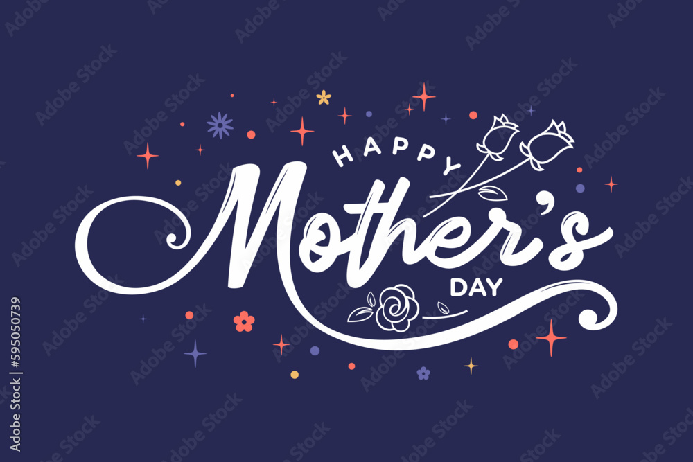 Happy Mothers day modern calligraphy, Mothers day card, gifts, template, Mothers day banner, Mothers day poster, Mother's day greeting card, mugs typo, card typo, flyer, creative typography, logo - obrazy, fototapety, plakaty 