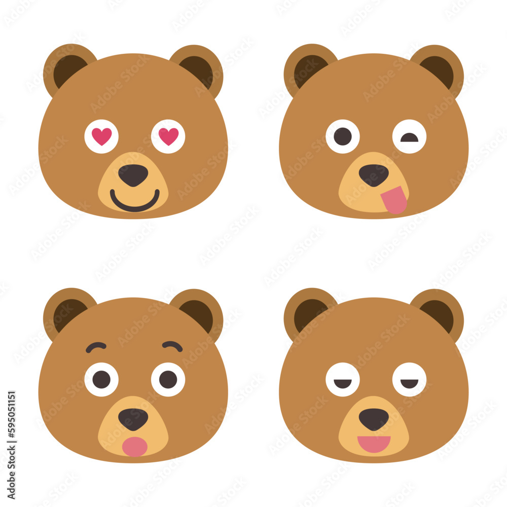 set of bear. vector icon. set of bear. vector icon.
