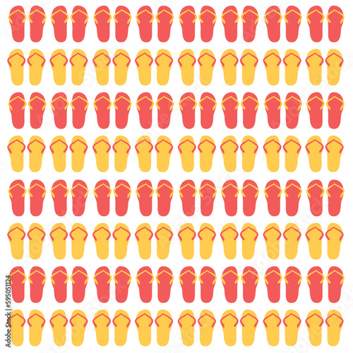 Colorful Flip Flops Orange Yellow Vector Pattern  Texture  Background