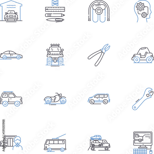 Transferal line icons collection. Exchange, Movement, Transfer, Relocation, Shifting, Conveyance, Handover vector and linear illustration. Transit,Transportation,Passage outline signs set