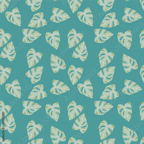 Botanical leaf wallpaper. Tropical pattern  palm leaves floral background. Abstract exotic plant seamless pattern.